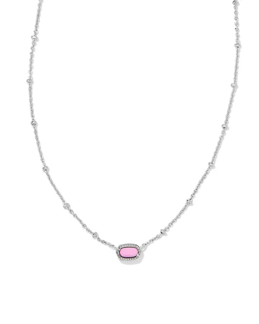 MINI ELISA SATELLITE SHORT PENDANT NECKLACE SILVER FUCHSIA MAGNESITE