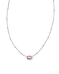 MINI ELISA SATELLITE SHORT PENDANT NECKLACE SILVER FUCHSIA MAGNESITE