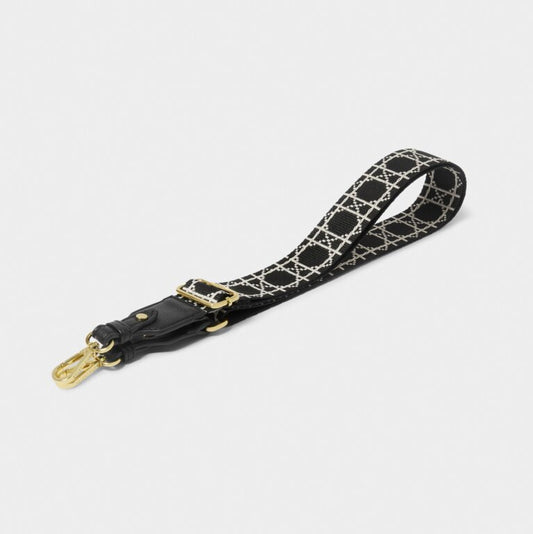 Katie Loxton Canvas Bag Strap Geometric - Black