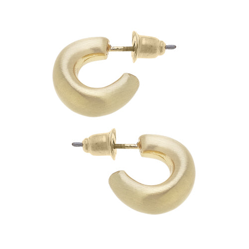 ALISON HOOP EARRINGS IN SATIN GOLD