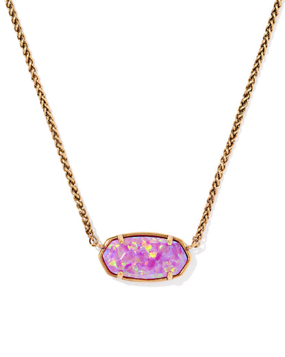 DOLLY PARTON ELISA SHORT PENDANT NECKLACE VINTAGE GOLD MAGENTA OPAL