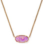 DOLLY PARTON ELISA SHORT PENDANT NECKLACE VINTAGE GOLD MAGENTA OPAL
