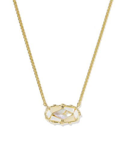 DOLLY PARTON PATCHWORK ELISA SHORT PENDANT NECKLACE GOLD WHITE MIX