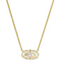 DOLLY PARTON PATCHWORK ELISA SHORT PENDANT NECKLACE GOLD WHITE MIX