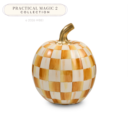 Mackenzie-Childs Amber Check Small Pumpkin