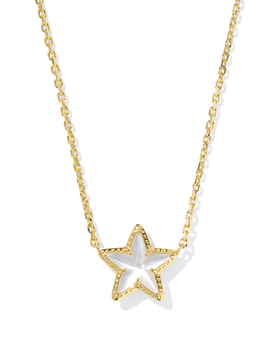 CASSIDY SHORT PENDANT NECKLACE GOLD IVORY MOTHER OF PEARL