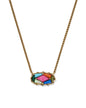 DOLLY PARTON PATCHWORK ELISA SHORT PENDANT NECKLACE VINTAGE GOLD BRIGHT MULTI MIX
