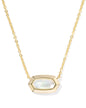 ELISA BEZEL SHORT PENDANT NECKLACE GOLD IVORY MOTHER OF PEARL