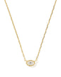 MINI ELISA LUXE SHORT PENDANT NECKLACE GOLD WHITE CZ