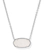 ELISA STATEMENT SHORT PENDANT NECKLACE SILVER IRIDESCENT DRUSY