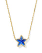 CASSIDY SHORT PENDANT NECKLACE GOLD COBALT ILLUSION
