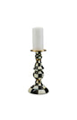 Mackenzie-Childs courtly check large pillar candlestick