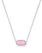 ELISA SHORT PENDANT NECKLACE SILVER CARNATION KYOCERA OPAL