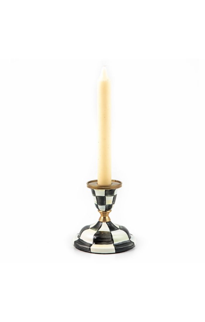 Mackenzie-Childs courtly check short candlestick