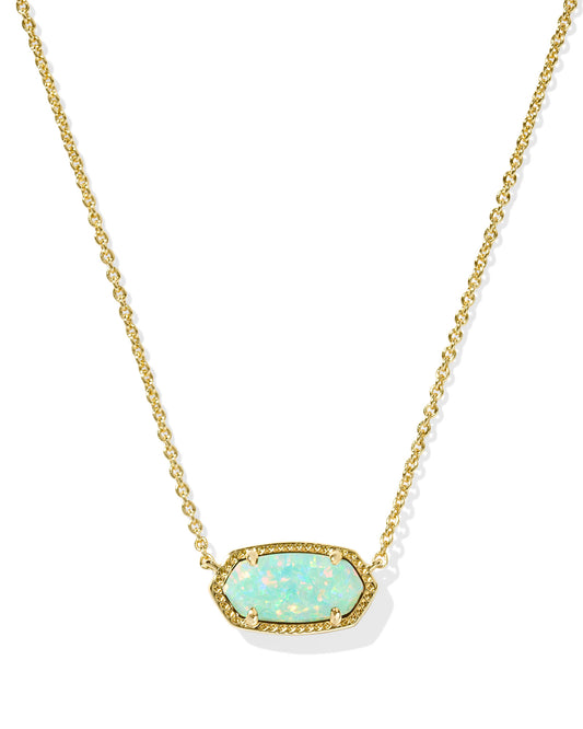 ELISA PENDANT NECKLACE GOLD GREEN KYOCERA OPAL