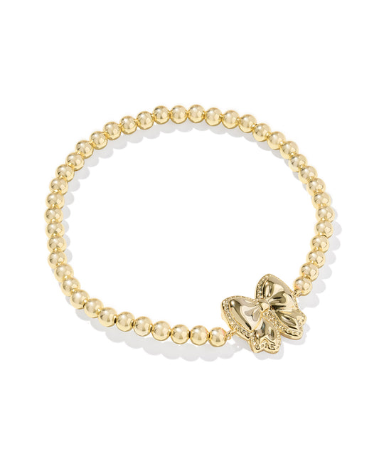 HALEY BOW STRETCH BRACELET GOLD IVORY MOTHER OF PEARL