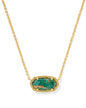 ELISA PENDANT NECKLACE GOLD BRONZE VEINED GREEN MALACHITE