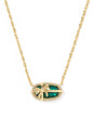 ELISA BOW SHORT PENDANT NECKLACE GOLD PINE ILLUSION