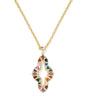 ABBIE CRYSTAL LONG PENDANT NECKLACE GOLD MULTI MIX