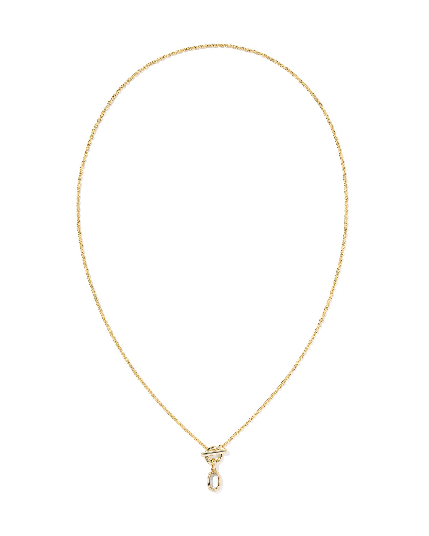 MINI ELISA TOGGLE SHORT PENDANT NECKLACE GOLD IVORY MOTHER OF PEARL