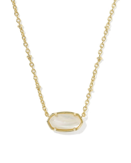 TIGER STRIPED ELISA SHORT PENDANT NECKLACE GOLD NATURAL MOTHER OF PEARL