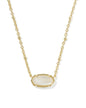 TIGER STRIPED ELISA SHORT PENDANT NECKLACE GOLD NATURAL MOTHER OF PEARL