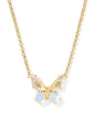 BIANCA BUTTERFLY SHORT PENDANT NECKLACE GOLD IRIDESCENT WHITE MIX