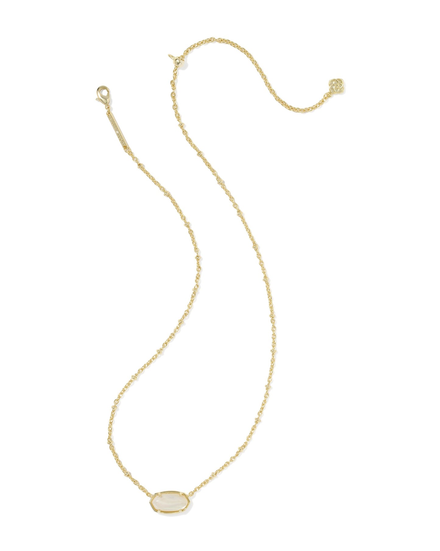 TIGER STRIPED ELISA SHORT PENDANT NECKLACE GOLD NATURAL MOTHER OF PEARL