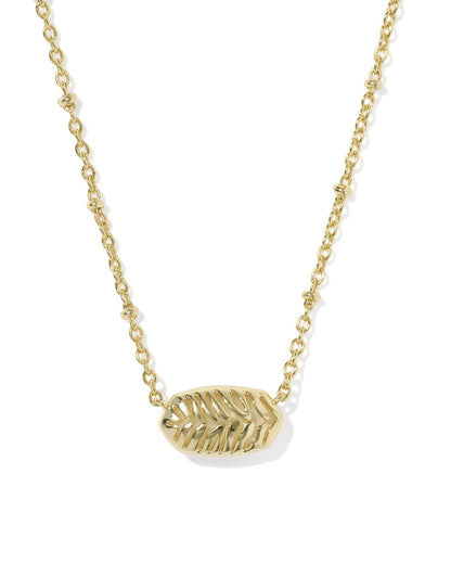 TIGER STRIPED ELISA SHORT PENDANT NECKLACE GOLD NATURAL MOTHER OF PEARL
