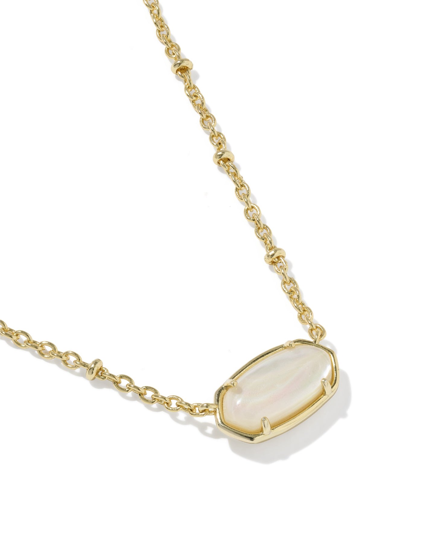 TIGER STRIPED ELISA SHORT PENDANT NECKLACE GOLD NATURAL MOTHER OF PEARL