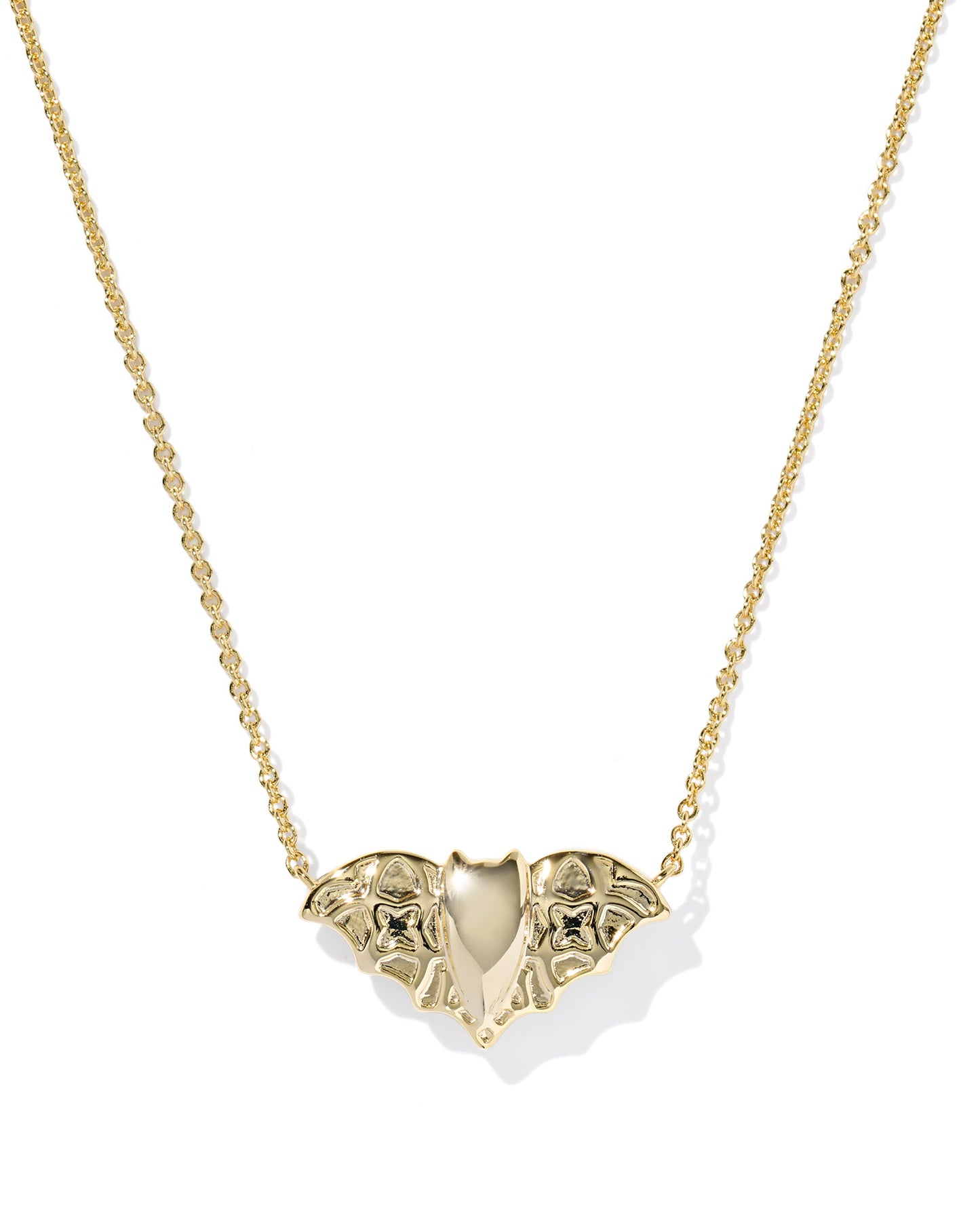 BAT SHORT PENDANT NECKLACE GOLD GOLDEN OBSIDIAN