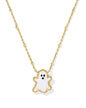 GHOST SHORT PENDANT NECKLACE GOLD WHITE MOTHER OF PEARL
