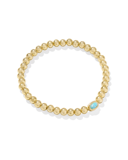 MINI ELAINA STRETCH BRACELET GOLD LIGHT TEAL KYOCERA OPAL