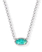 ELISA BEADED NECKLACE SILVER BRIGHT AQUA ILLUSION