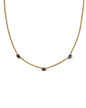 MINI ELISA THREE STONE STRAND NECKLACE VINTAGE GOLD BLUE LAPIS