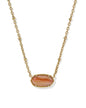 TIGER STRIPED ELISA SHORT PENDANT NECKLACE VINTAGE GOLD ORANGE BANDED AGATE