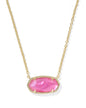 ELISA STATEMENT SHORT PENDANT NECKLACE GOLD AZALEA ILLUSION