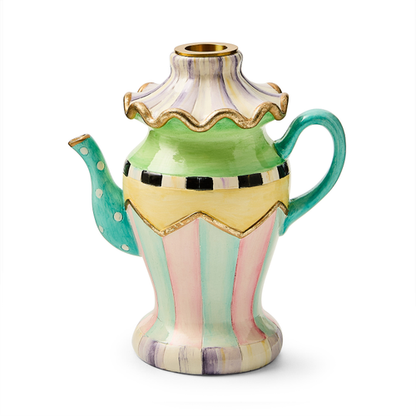 Violet Teapot candle holder by Mackenzie Childs