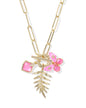 BIANCA BUTTERFLY CHARM NECKLACE GOLD PINK MIX