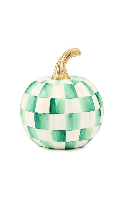 Mackenzie-Childs Emerald Check Mini pumpkin