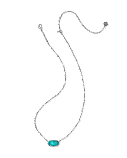 TIGER STRIPED ELISA SHORT PENDANT NECKLACE VINTAGE SILVER BLUE MARBLE