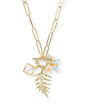 BIANCA BUTTERFLY CHARM NECKLACE GOLD IRIDESCENT WHITE MIX