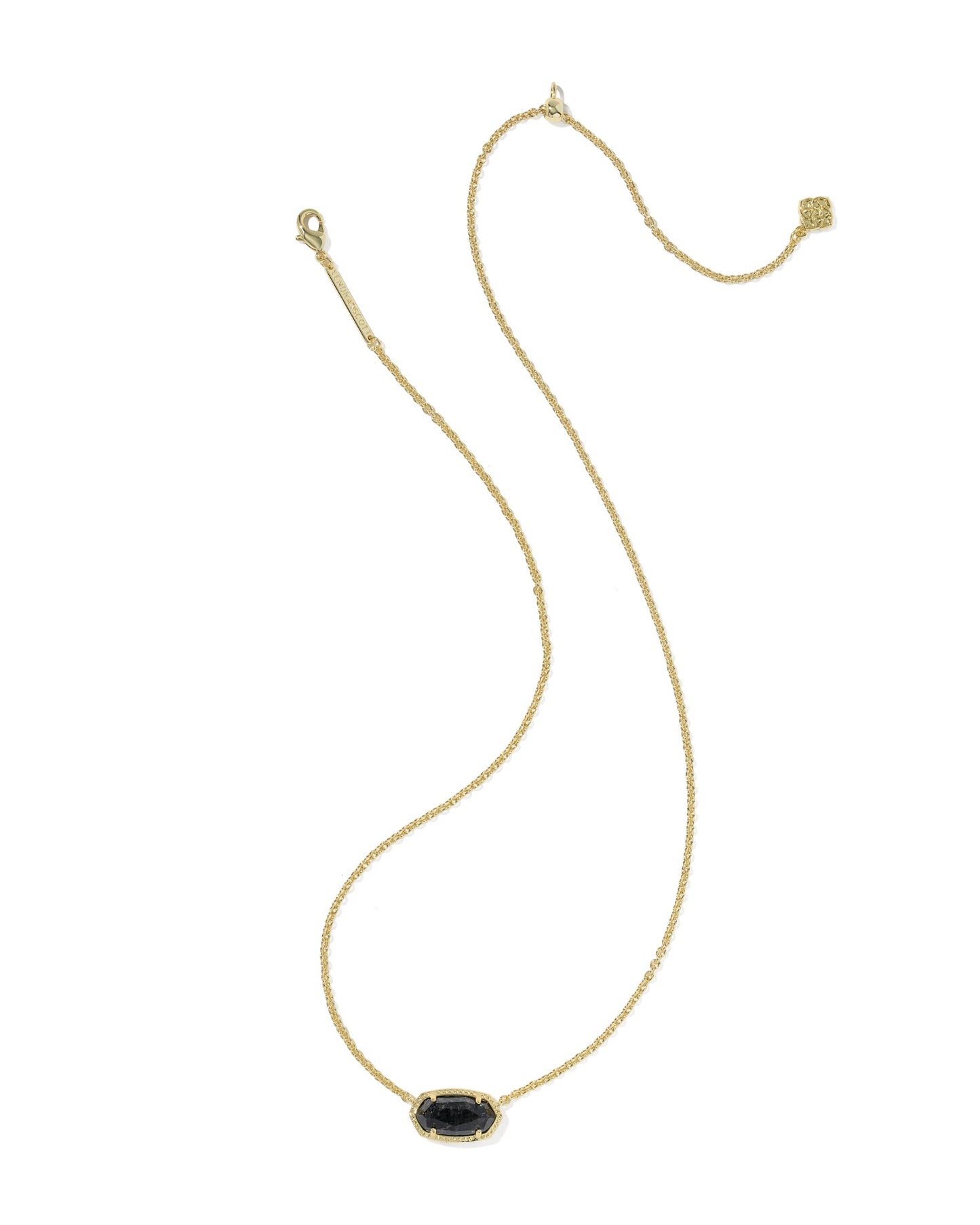 ELISA BOO SHORT PENDANT NECKLACE GOLD BLACK GRANITE