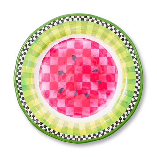 Watermelon Melamine Dinner Plates, set of 4 by Mackenzie Childs