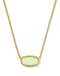 ELISA BOO SHORT PENDANT NECKLACE GOLD WHITE GLOW IN THE DARK GLASS