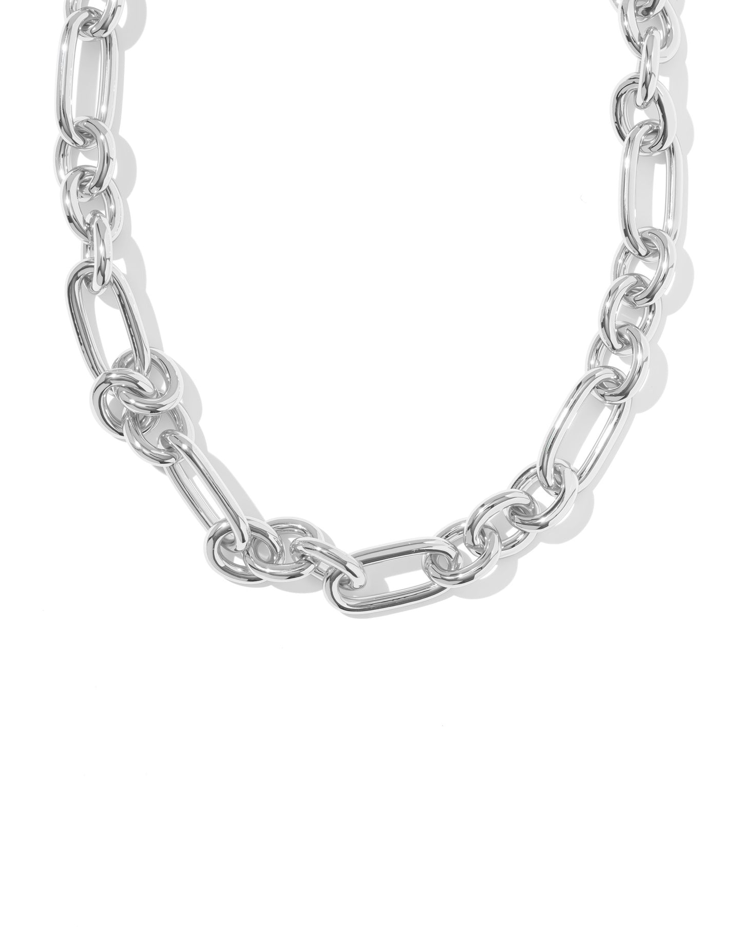 EMBRY LINK AND CHAIN NECKLACE SILVER