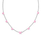 LILLIA BUTTERFLY ENAMEL STRAND NECKLACE SILVER PINK ENAMEL