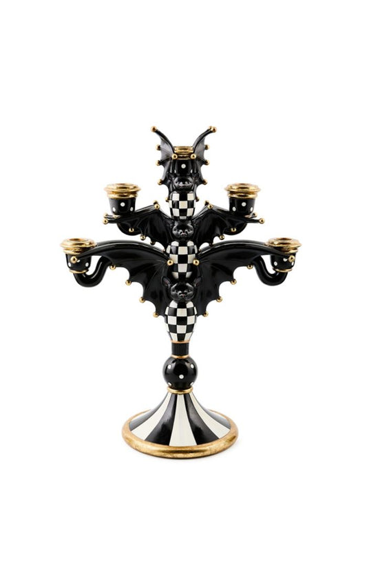 Mackenzie-Childs Courtly Check Bat Candelabra