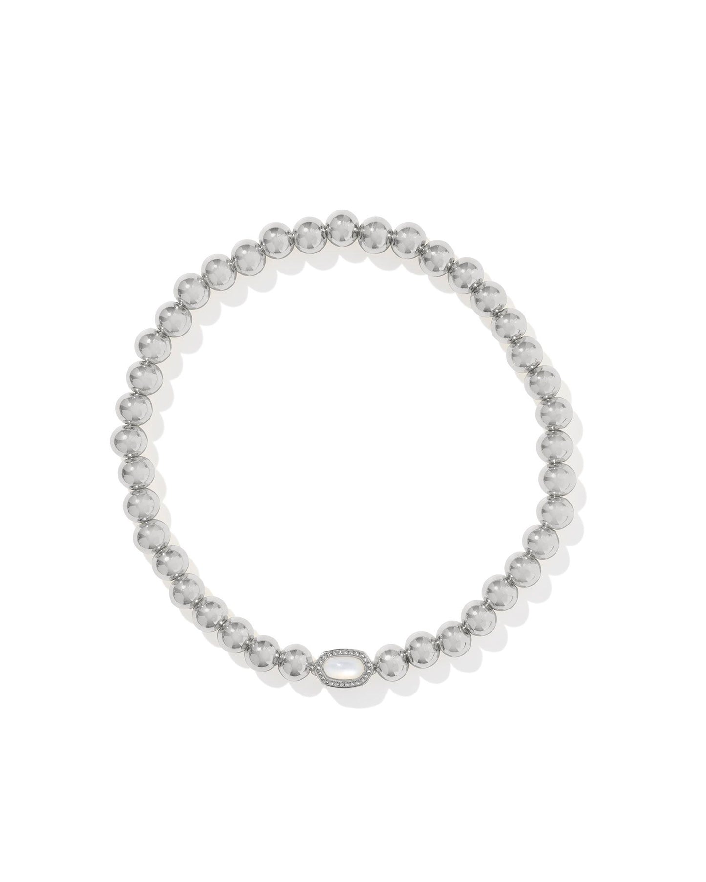 MINI ELAINA STRETCH BRACELET Silver Ivory Mother of Pearl