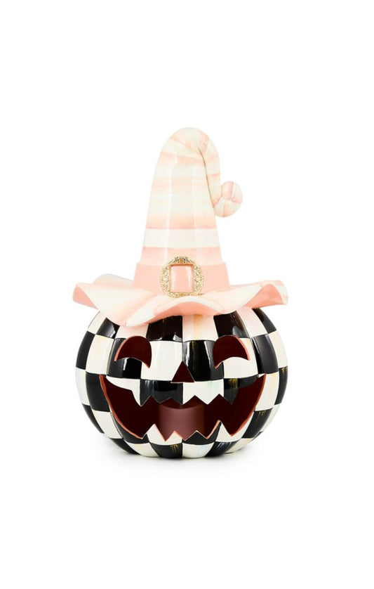 Mackenzie-Childs Rosy Happy Jack Illuminated Pumpkin